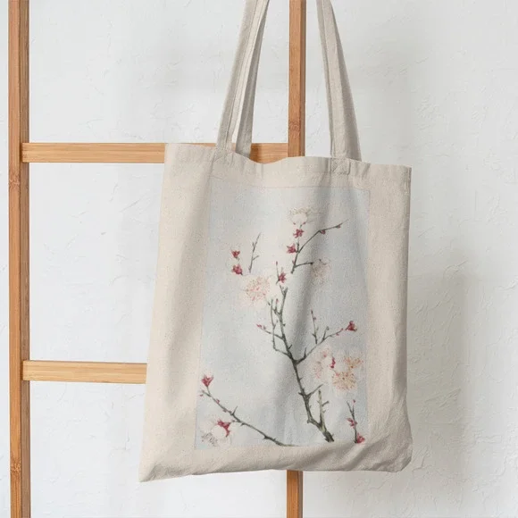 Natural Japanese Blossom Canvas Tote Bag - Picture 5 of 5